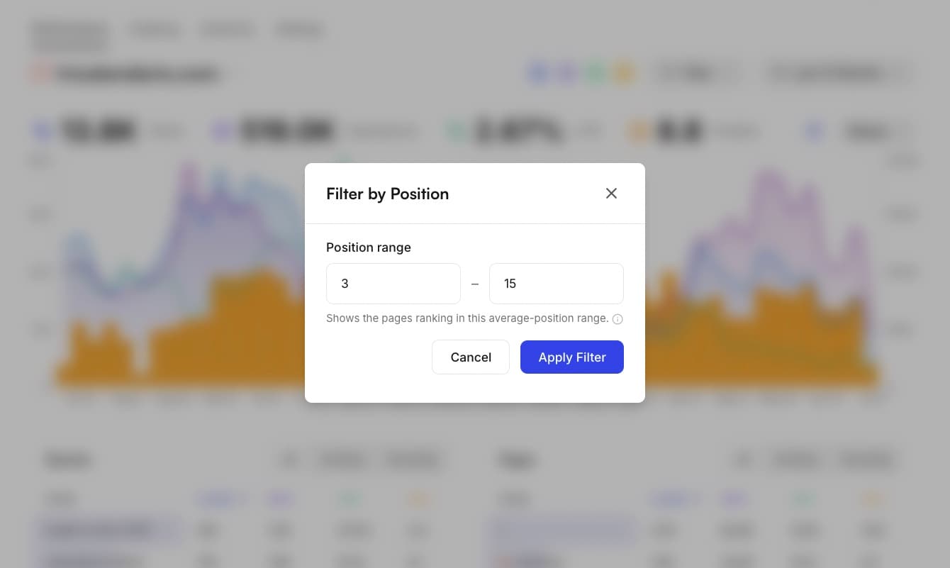 Filter by position